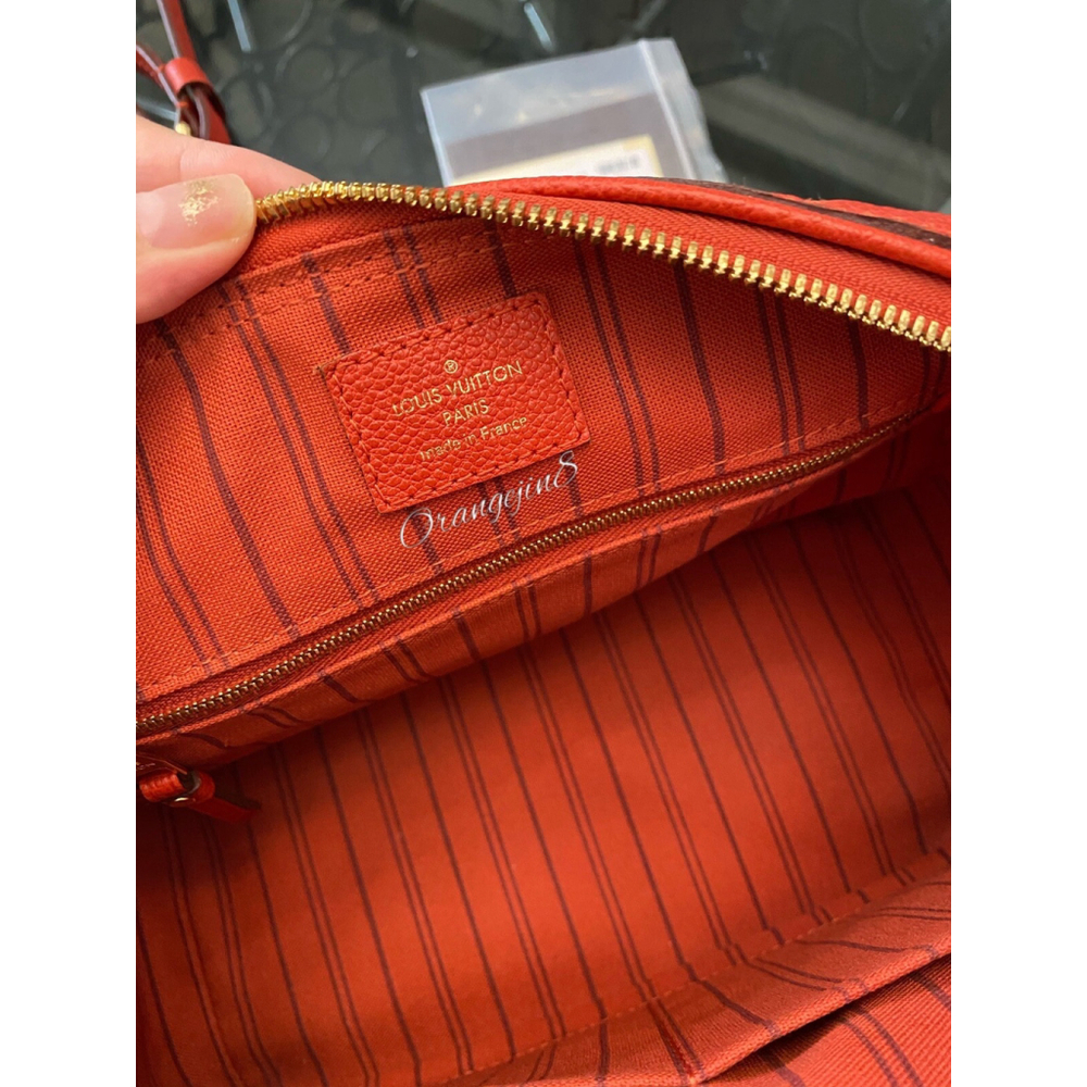 LOUIS VUITTON MONOGRAM EMPREINTE SPEEDY 25 BANDOULIERE RED AUTHENTIC - Picture 4 of 15